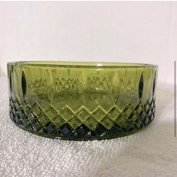 Vintage Avocado Green Indiana Glass Princess Pattern  Candy Dish - Picture 5 of 10